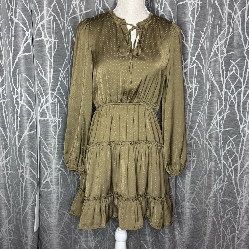 Blu Pepper Green Polka Dot Ruffle Dress